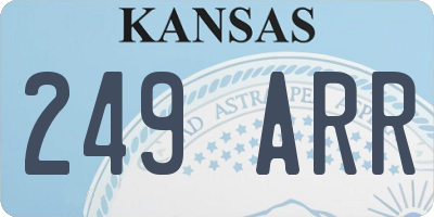 KS license plate 249ARR