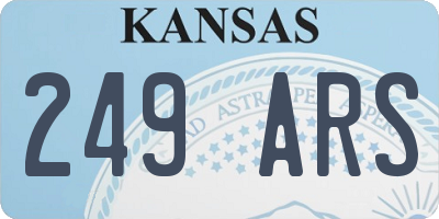 KS license plate 249ARS