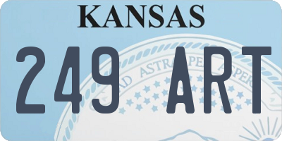 KS license plate 249ART