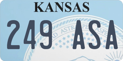 KS license plate 249ASA