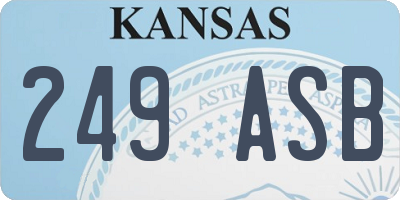 KS license plate 249ASB