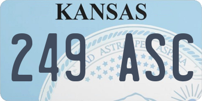 KS license plate 249ASC