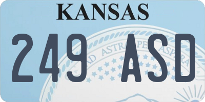 KS license plate 249ASD