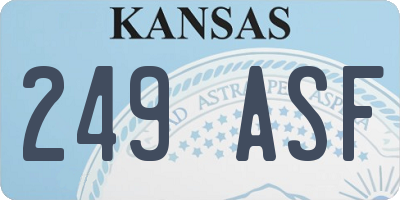 KS license plate 249ASF