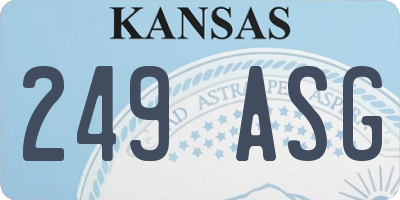KS license plate 249ASG