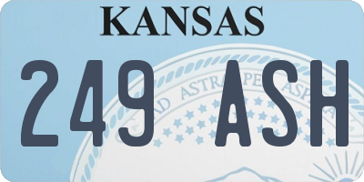 KS license plate 249ASH