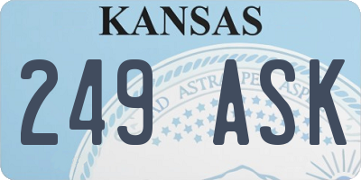 KS license plate 249ASK