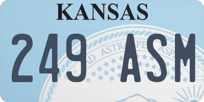 KS license plate 249ASM