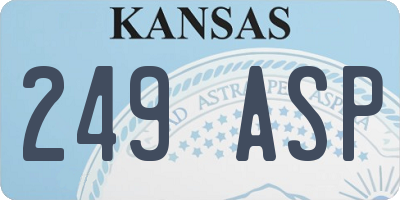 KS license plate 249ASP