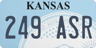 KS license plate 249ASR