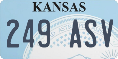 KS license plate 249ASV