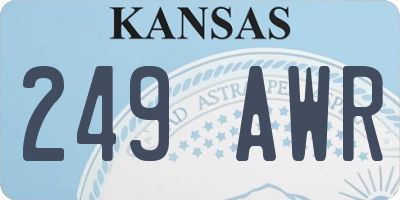 KS license plate 249AWR