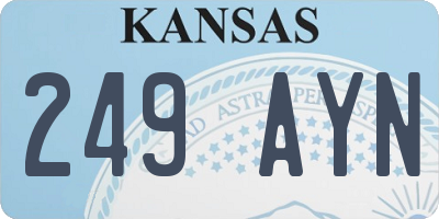 KS license plate 249AYN