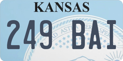 KS license plate 249BAI
