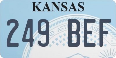 KS license plate 249BEF