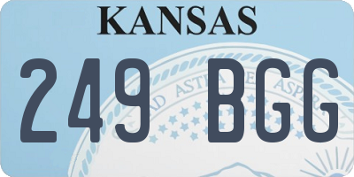 KS license plate 249BGG