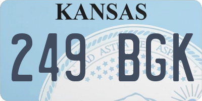 KS license plate 249BGK