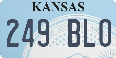 KS license plate 249BLO
