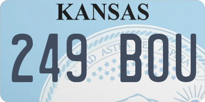 KS license plate 249BOU