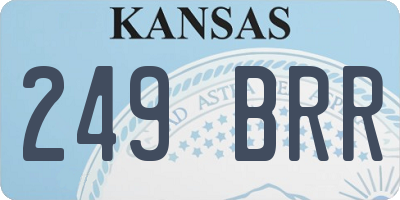 KS license plate 249BRR