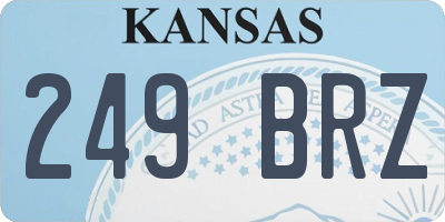 KS license plate 249BRZ