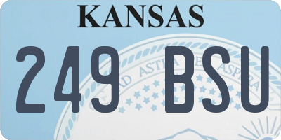 KS license plate 249BSU
