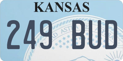 KS license plate 249BUD