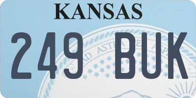 KS license plate 249BUK