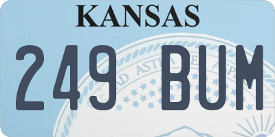 KS license plate 249BUM
