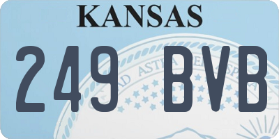 KS license plate 249BVB