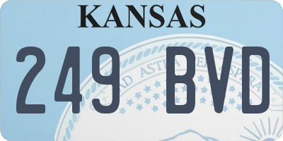 KS license plate 249BVD
