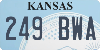 KS license plate 249BWA