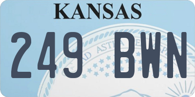 KS license plate 249BWN