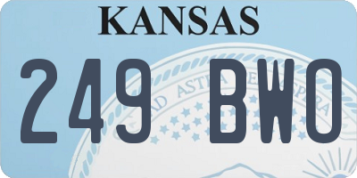 KS license plate 249BWO