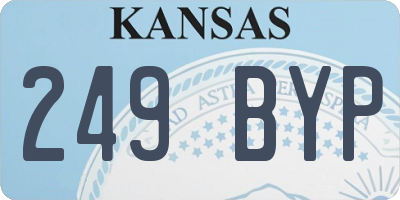 KS license plate 249BYP