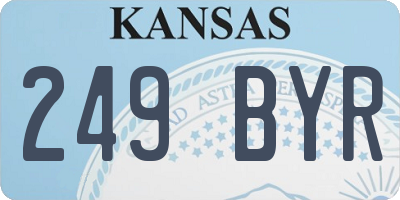 KS license plate 249BYR