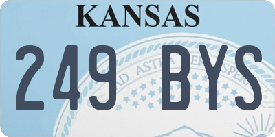 KS license plate 249BYS