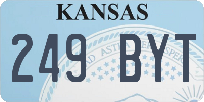 KS license plate 249BYT