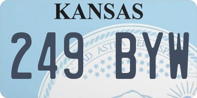 KS license plate 249BYW