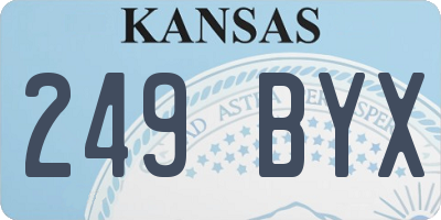 KS license plate 249BYX