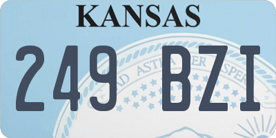 KS license plate 249BZI