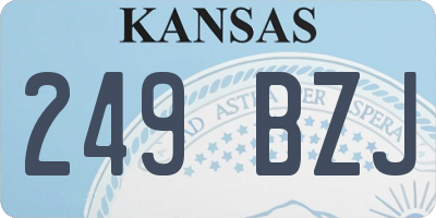 KS license plate 249BZJ