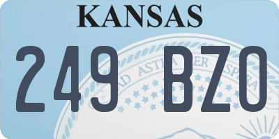 KS license plate 249BZO