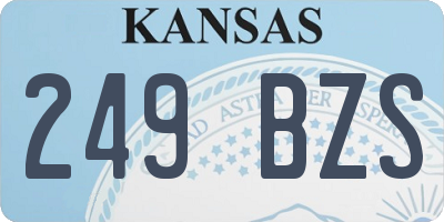 KS license plate 249BZS