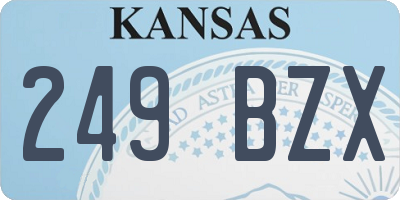 KS license plate 249BZX