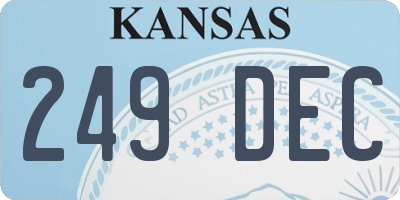 KS license plate 249DEC