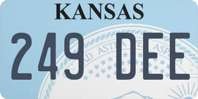 KS license plate 249DEE