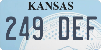 KS license plate 249DEF