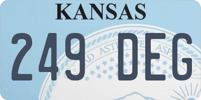 KS license plate 249DEG
