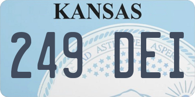KS license plate 249DEI
